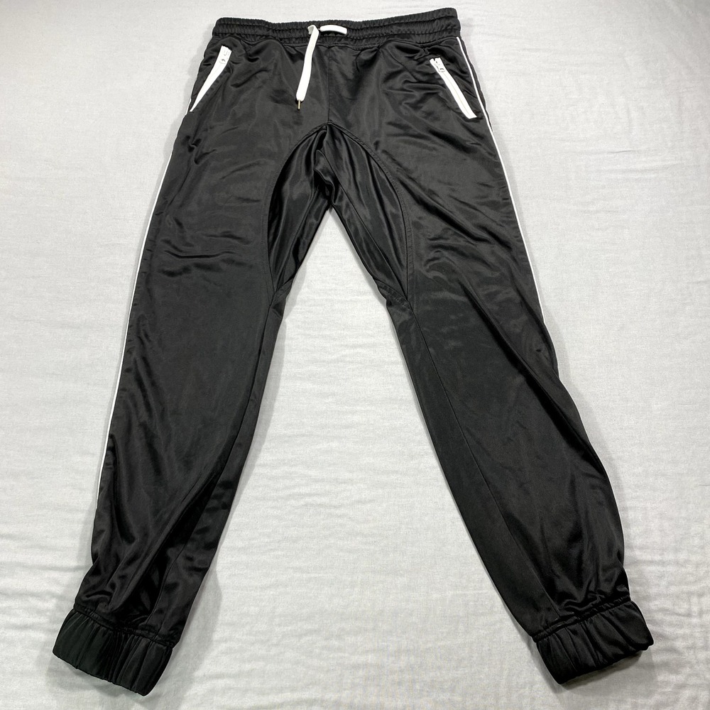 VINTAGE Southpole Joggers Mens Large Black White Track Pants‎ Athleisure 32x31